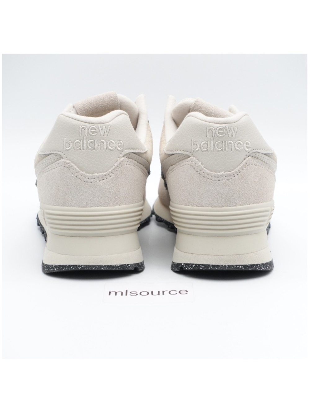 NEW Women's New Balance 574 Suede Sneakers WL574PBK White/Bone Croc - Picture 4 of 16